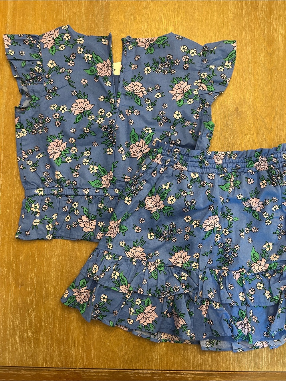 Crewcuts Lavender-Blue Floral Ruffle Matching Set - Picture 3 of 3